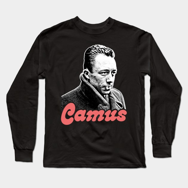 Albert Camus /// Retro Fan Art Design Long Sleeve T-Shirt by DankFutura